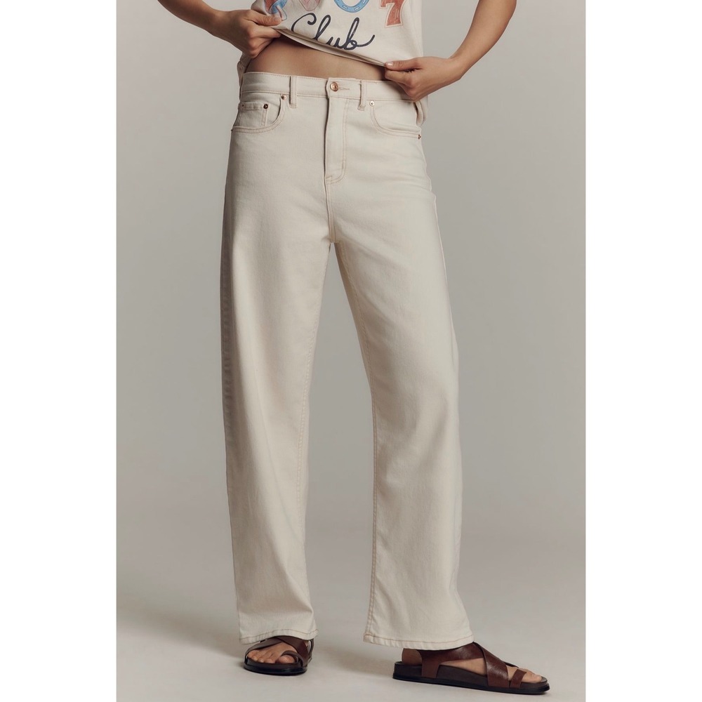 Sam Edelman Barrel Jeans New High Rise Light Sand Cream‎ 25